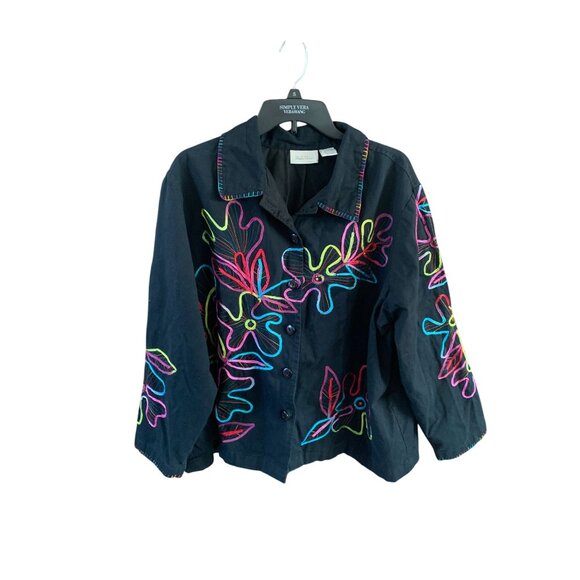 Vintage y2k Studio Works Womens Size 2X Art to Wear Jacket Coat embellished mult - Picture 1 of 5